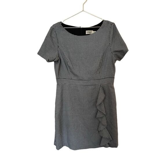 Eliza J houndstooth ruffle dress size 14 - Picture 5 of 7